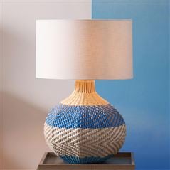 Brera Cobalt Raffia Large Table Lamp