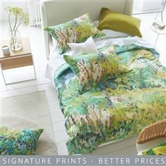 Foret Impressionniste Celadon Cotton Bed Linen