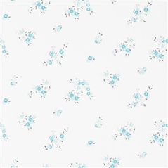 Gentian Aqua Floral Blue Wallpaper