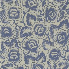 Rosario Slate Floral Blue Wallpaper