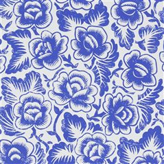 Rosario Cobalt Floral Blue Wallpaper