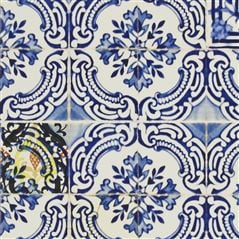Patio - Panel Cobalt Floral Blue Wallpaper