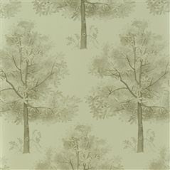 Arboretum Gold Floral Green Wallpaper