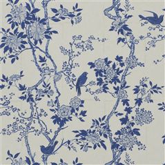 Marlowe Floral Porcelain Floral Blue Wallpaper