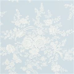 Vintage Dauphine Sky Floral Blue Wallpaper