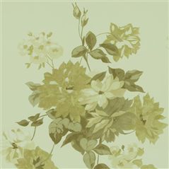 Portier Ecru Floral Green Wallpaper