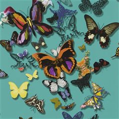 Butterfly Parade Lagon Turquoise Wallpaper