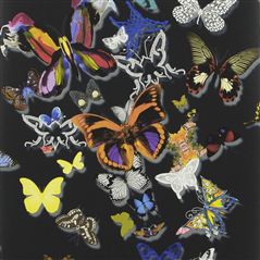 Butterfly Parade Oscuro Black Wallpaper