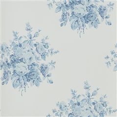 Wainscott Floral Sky Floral Blue Wallpaper