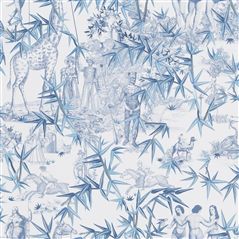Exotisme Aube Floral Blue Wallpaper