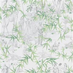 Exotisme Vert Buis Floral Green Wallpaper