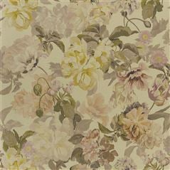 Delft Flower - Wide Gold Brown Wallpaper