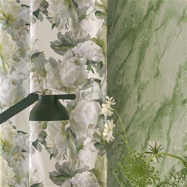 Peonia Chartreuse Fabric | Designers Guild