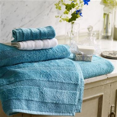 Designers Guild Coniston Aqua Towels, Bath Towel 28 x 51