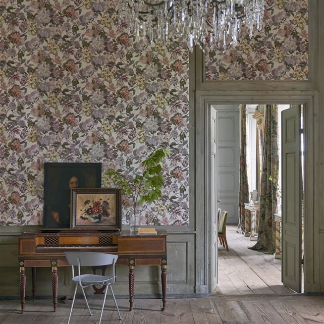 Delft Flower Linen Wallpaper | Designers Guild