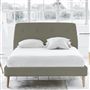 Cosmo Bed - Self Buttons - Double - Beech Leg - Rothesay Linen