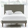 Polka Bed - White Buttons - Superking - Walnut Leg - Rothesay Pumice