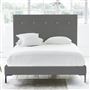 Polka Bed - White Buttons - Superking - Metal Leg - Rothesay Zinc