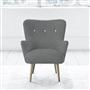 Florence Chair - White Buttonss - Beech Leg - Zaragoza Zinc