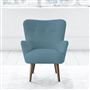 Florence Chair - Self Buttons - Walnut Leg - Brera Lino Ocean