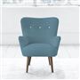 Florence Chair - White Buttons - Walnut Leg - Brera Lino Ocean