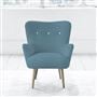 Florence Chair - White Buttons - Beech Leg - Brera Lino Ocean