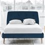 Cosmo Bed - Self Buttons - Single - Beech Leg - Cassia Prussian