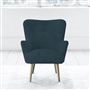 Florence Chair - Self Buttons - Beech Leg - Cassia Kingfisher