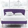 Wave Bed - White Buttons - Superking - Beech Leg - Brera Lino Violet