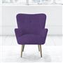 Florence Chair - Self Buttons - Beech Leg - Brera Lino Violet