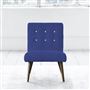Eva Chair - White Buttons - Walnut Leg - Cheviot Cobalt
