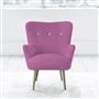 Florence Chair - White Buttons - Beech Leg - Brera Lino Peony