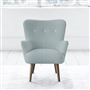 Florence Chair - White Buttons - Walnut Leg - Brera Lino Duck Egg