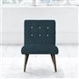 Eva Chair - White Buttons - Walnut Leg - Cassia Kingfisher
