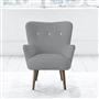 Florence Chair - White Buttons - Walnut Leg - Cassia Zinc