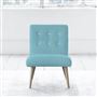 Eva Chair - White Buttons - Beech Leg - Brera Lino Turquoise