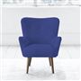 Florence Chair - Self Buttons - Walnut Leg - Cheviot Cobalt