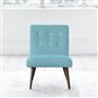 Eva Chair - White Buttons - Walnut Leg - Brera Lino Turquoise