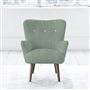 Florence Chair - White Buttons - Walnut Leg - Brera Lino Jade