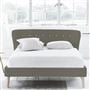 Wave Bed - White Buttons - King - Beech Leg - Rothesay Pumice