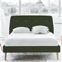 Cosmo Superking Bed - White Buttons - Beech Legs - Cassia Fern