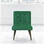 Eva Chair - White Buttons - Walnut Legs - Zaragoza Emerald
