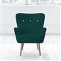 Florence Chair - White Buttons - Beech Legs - Cassia Azure