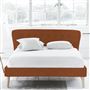 Wave Single Bed - Self Buttons - Beech Legs - Brera Lino Cinnamon