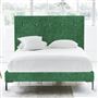 Polka Superking Bed - White Buttons - Metal Legs - Zaragoza Emerald