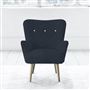 Florence Chair - White Buttons - Beech Legs - Brera Lino Denim