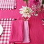 Lario Fuchsia Linen Table Cloth, Runner, Placemats & Napkins 