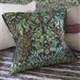 Ikebana Damask Graphite Velvet Cushion