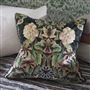 Ikebana Damask Graphite Velvet Cushion