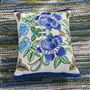 Isabella Embroidered Cobalt Linen Cushion